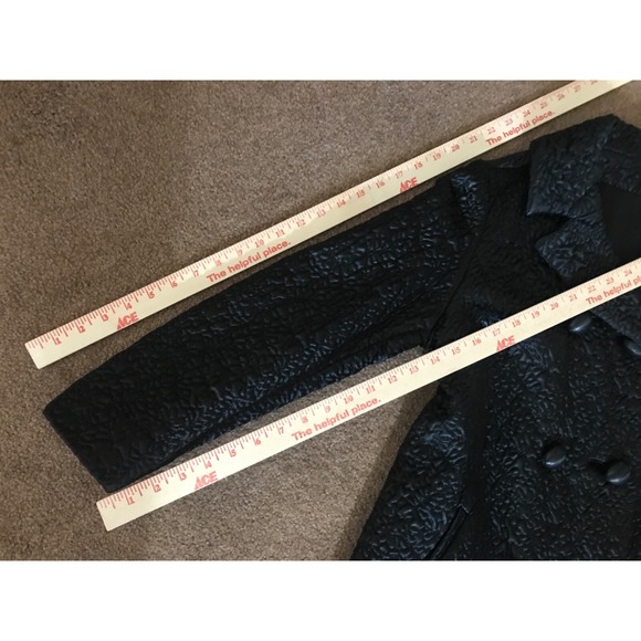 Bergdorf Goodman Main Street Fashion Coat Black Textured Satin Quilted vintage - Picture 15 of 16